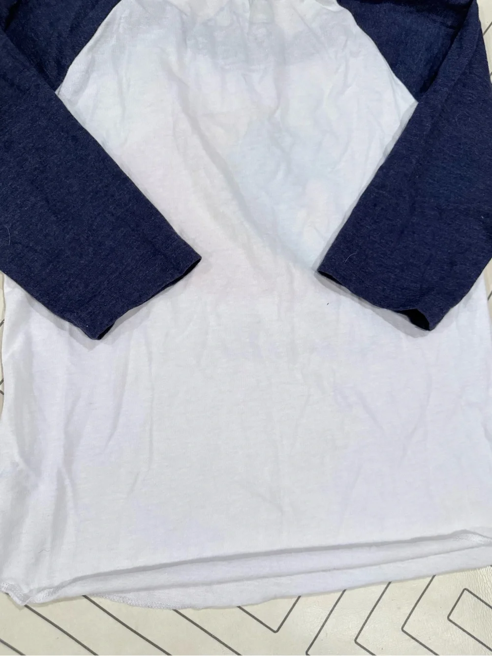 Chaser Chillin Raglan Tee in Navy & White with Rainbow Wave